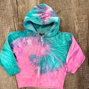 5/$15 Vibrant Tie-Dye Kids Hoodie -Pink and Green Galveston size 2T Destinations